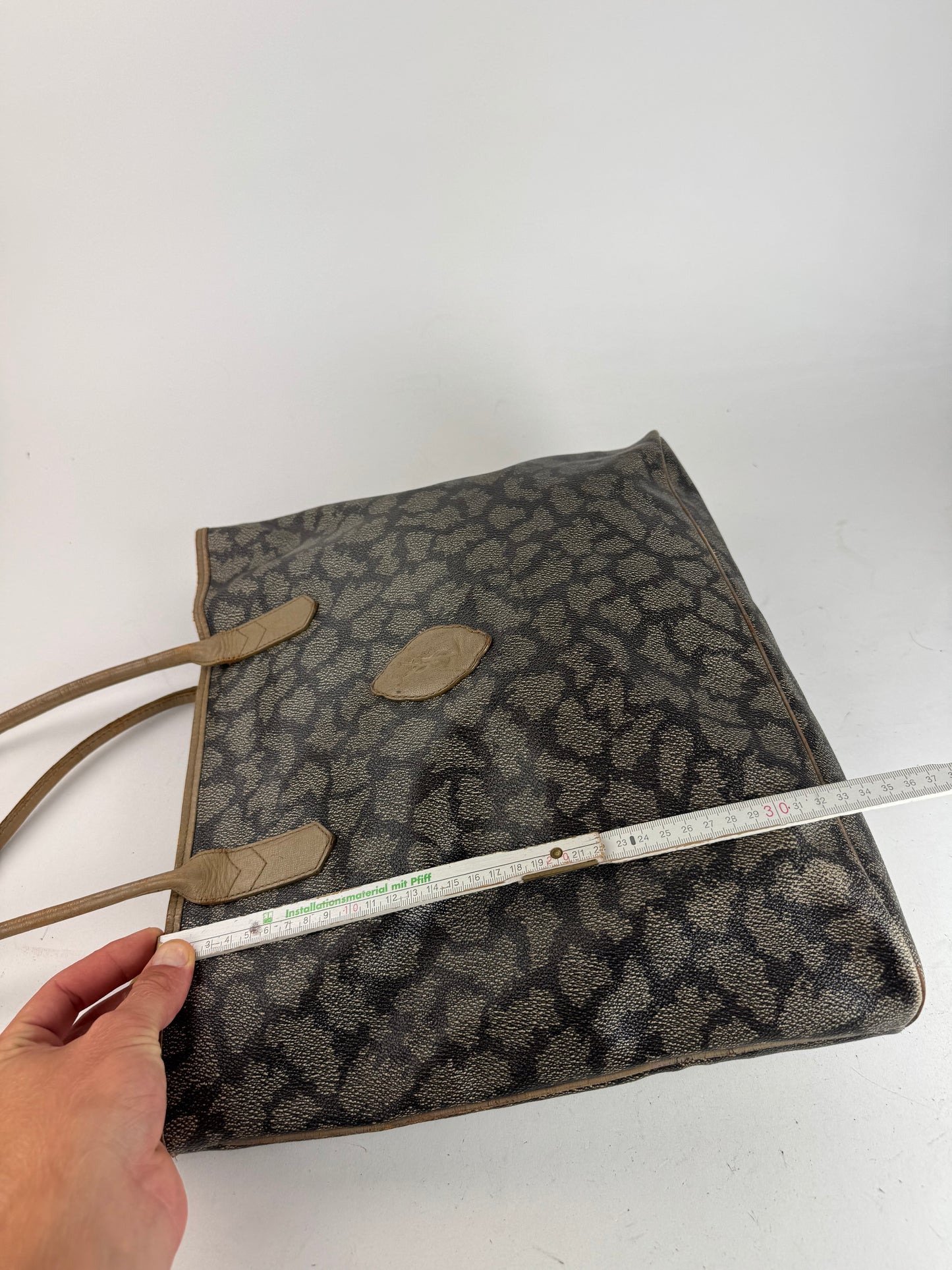 Sacs cabas vintage Yves Saint Laurent en cuir marron noir gris