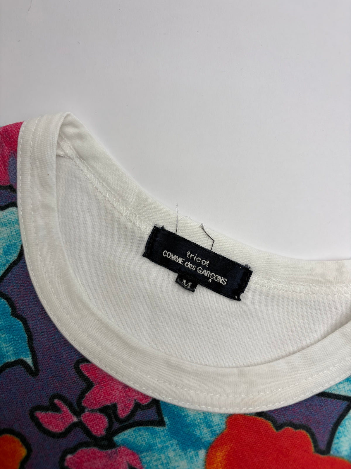 Vintage Comme des Garçons Floral Print Cotton T-Shirt Late 2000s M