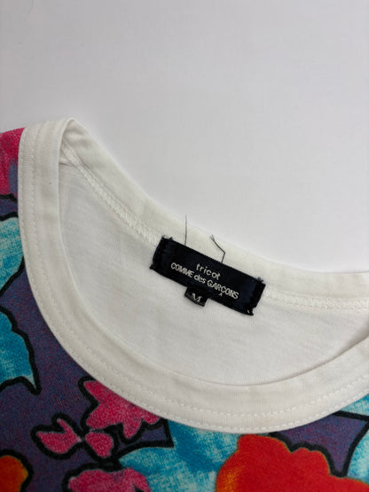 Vintage Comme des Garçons Floral Print Cotton T-Shirt Late 2000s M