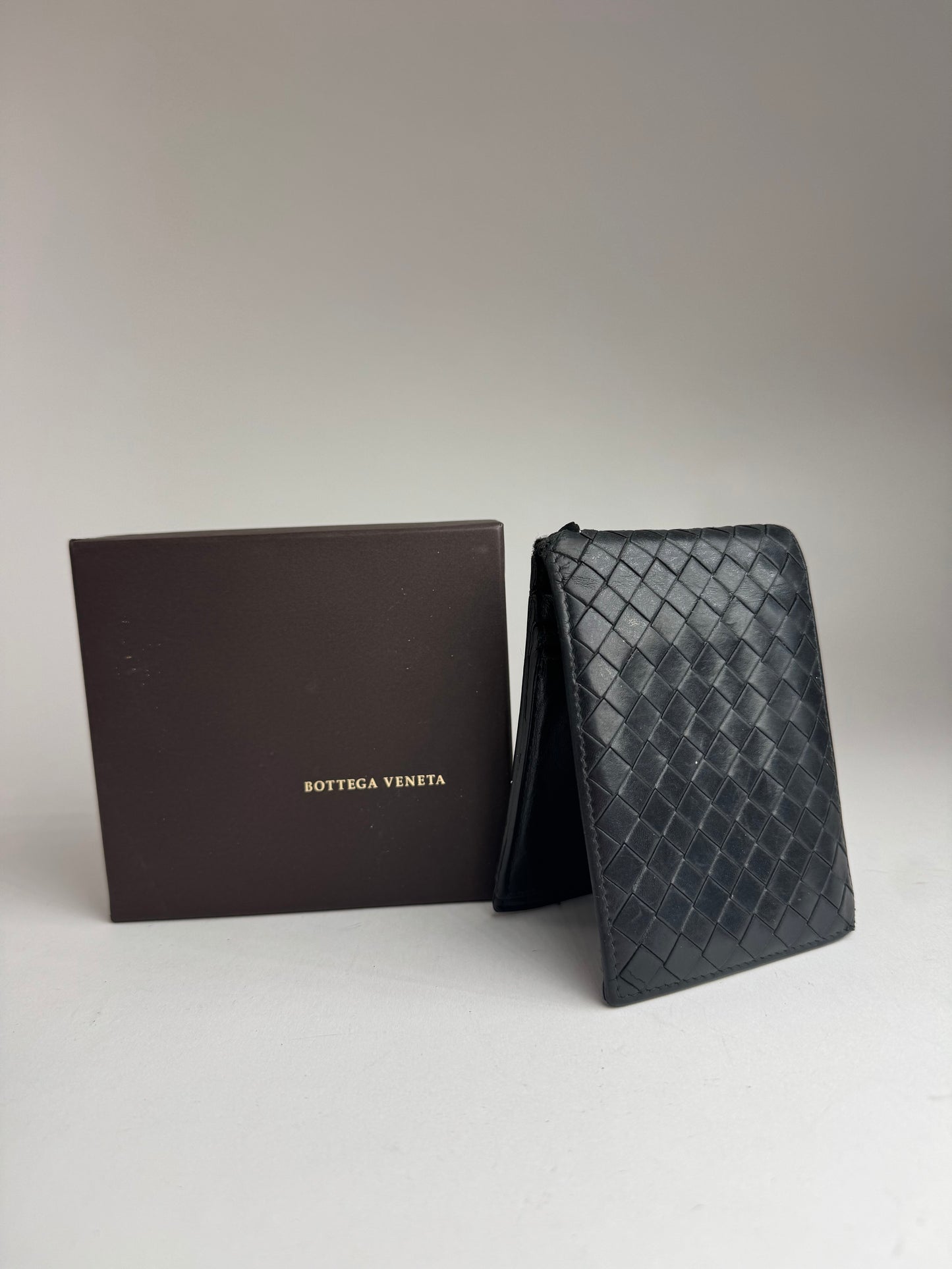 Vintage Bottega Veneta Intrecciato Leather wallet Black