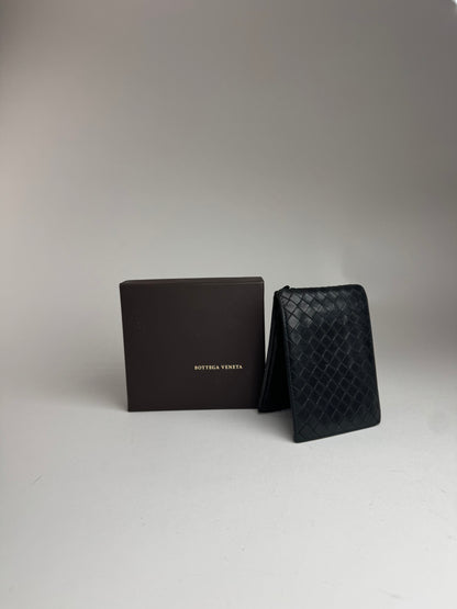 Vintage Bottega Veneta Intrecciato Leather wallet Black