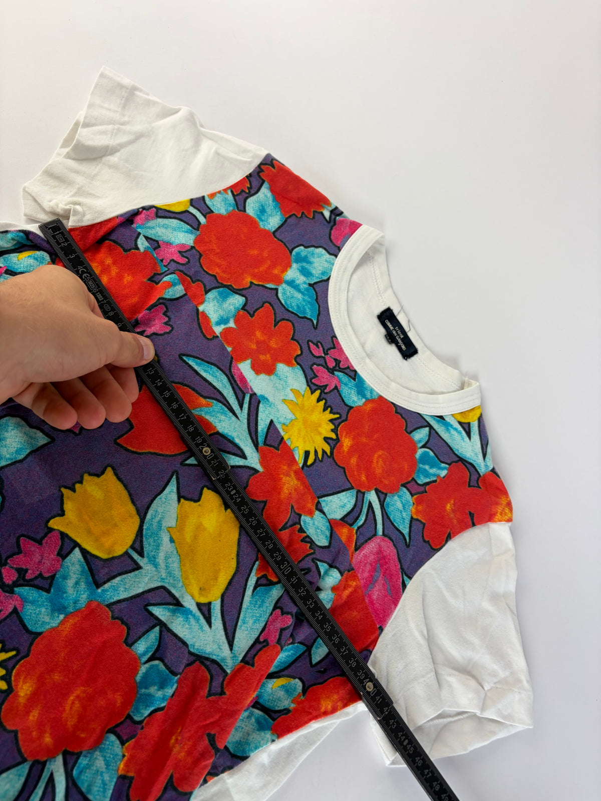 Vintage Comme des Garçons Floral Print Cotton T-Shirt Late 2000s M