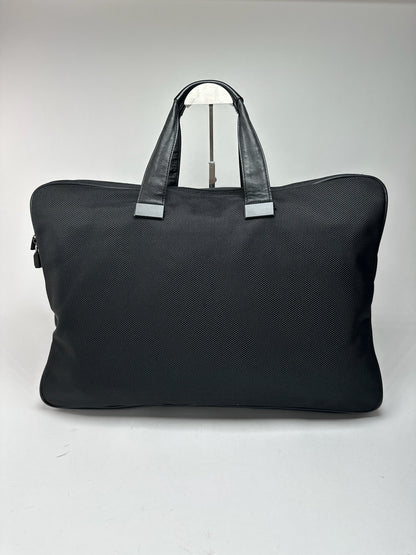 Sac de voyage vintage en cuir vegan Issey Miyake noir