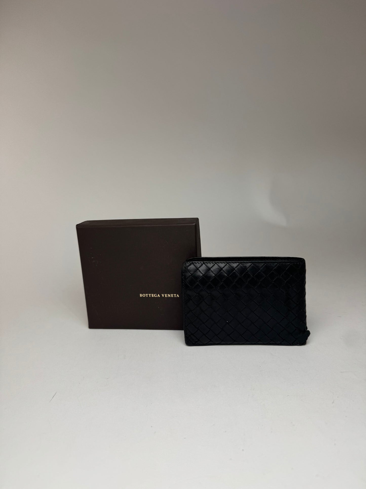 Vintage Bottega Veneta Intrecciato Leather wallet Black