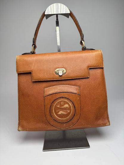 Vintage Fendi Roma Leather Handbag Brown