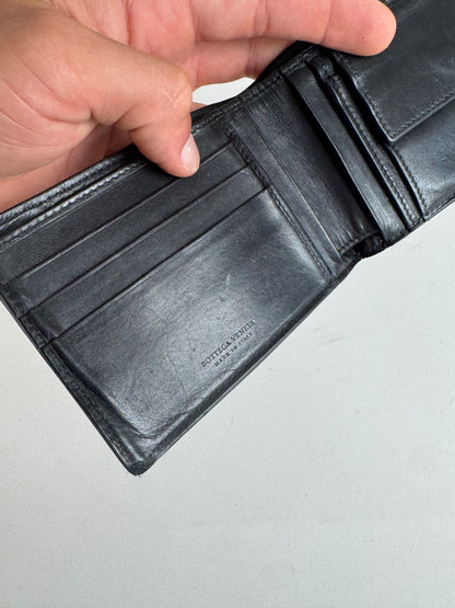 Vintage Bottega Veneta Intrecciato Leather wallet Black