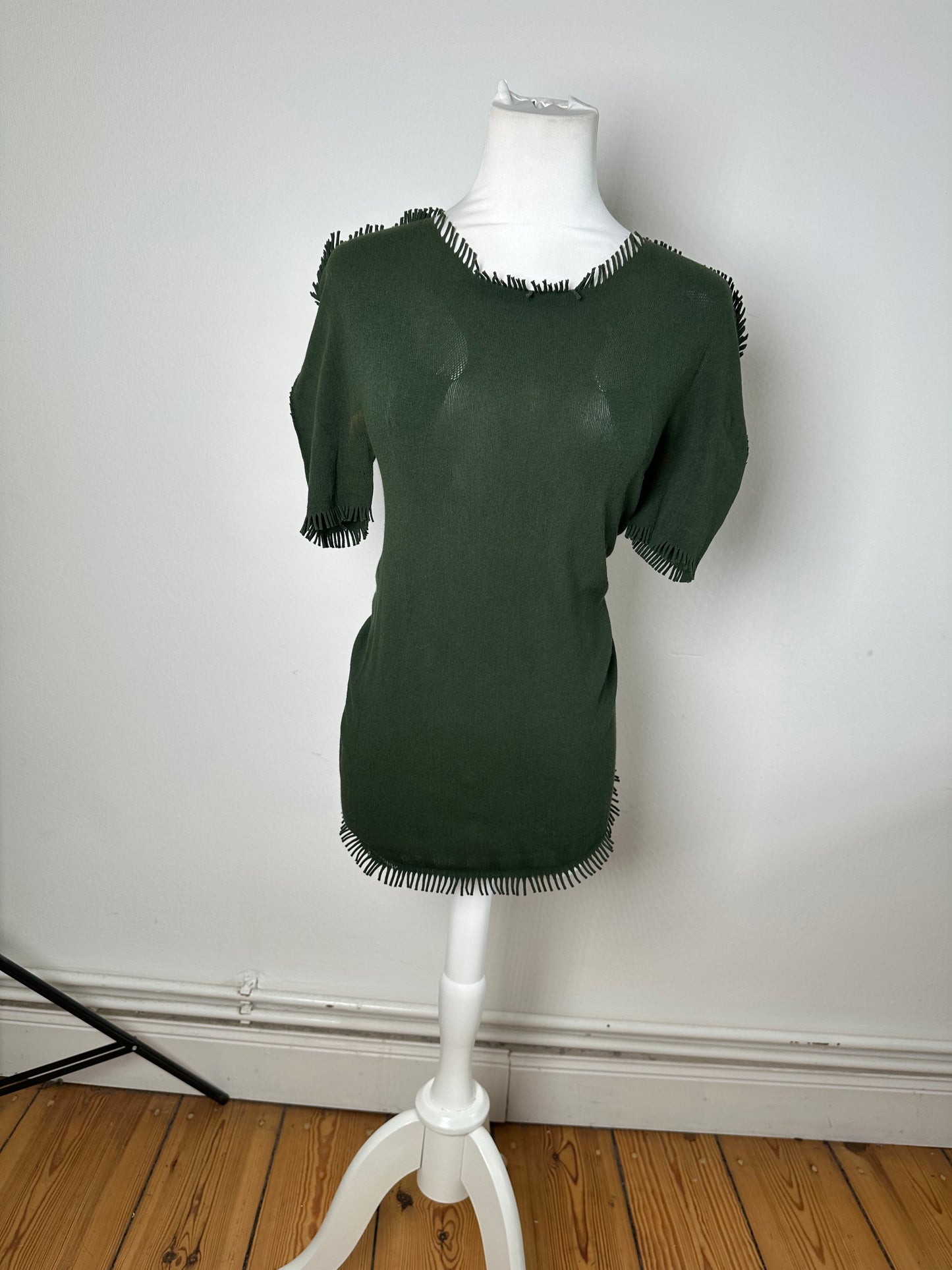 Vintage Issey Miyake Knitted Sweater Dark Green M