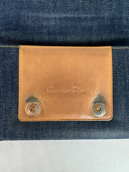 Vintage Dior Denim Flap Long Wallet Navy