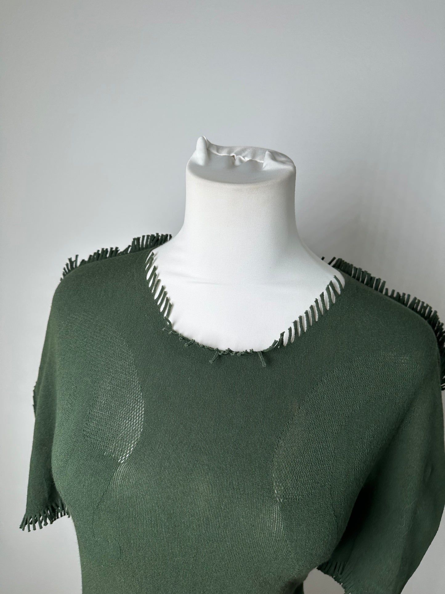Vintage Issey Miyake Knitted Sweater Dark Green M