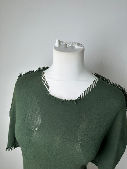 Vintage Issey Miyake Knitted Sweater Dark Green M