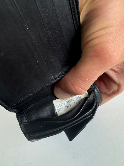 Vintage Bottega Veneta Intrecciato Leather wallet Black