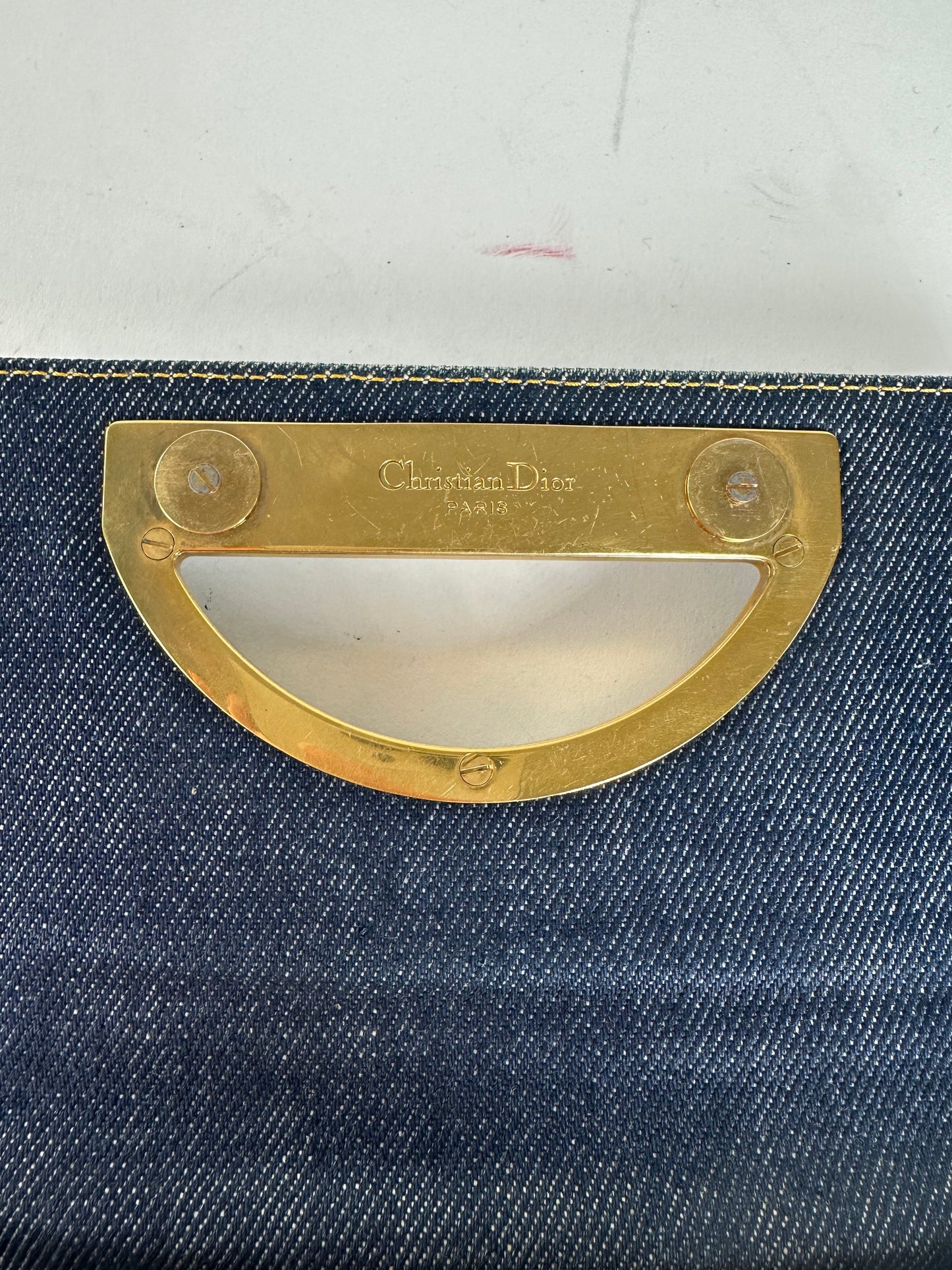 Vintage Dior Denim Flap Long Wallet Navy