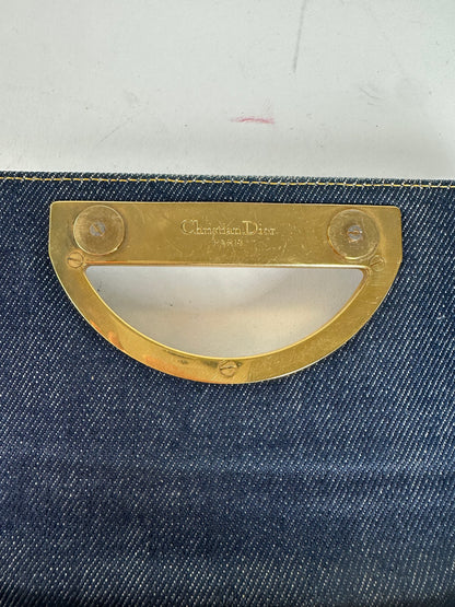 Vintage Dior Denim Flap Long Wallet Navy