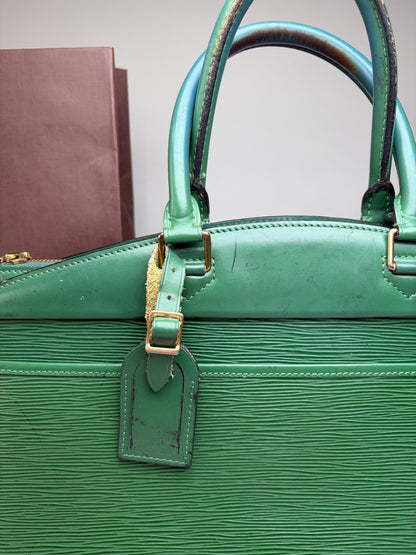 Vintage Louis Vuitton Epi Leather Briefcase Green Gold