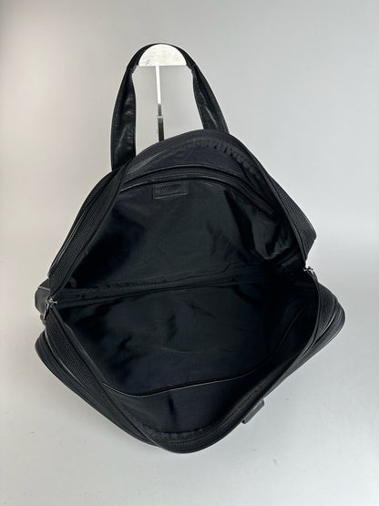 Sac de voyage vintage en cuir vegan Issey Miyake noir
