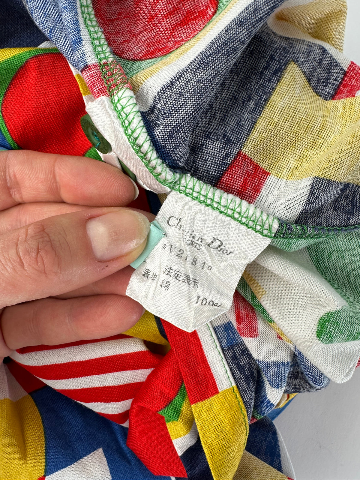 Vintage Dior Monsieur Sport Polo Shirt c. Late 1980s Multicolour L