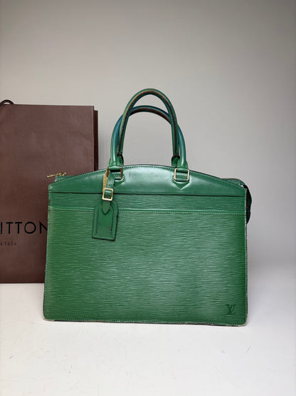 Vintage Louis Vuitton Epi Leather Briefcase Green Gold