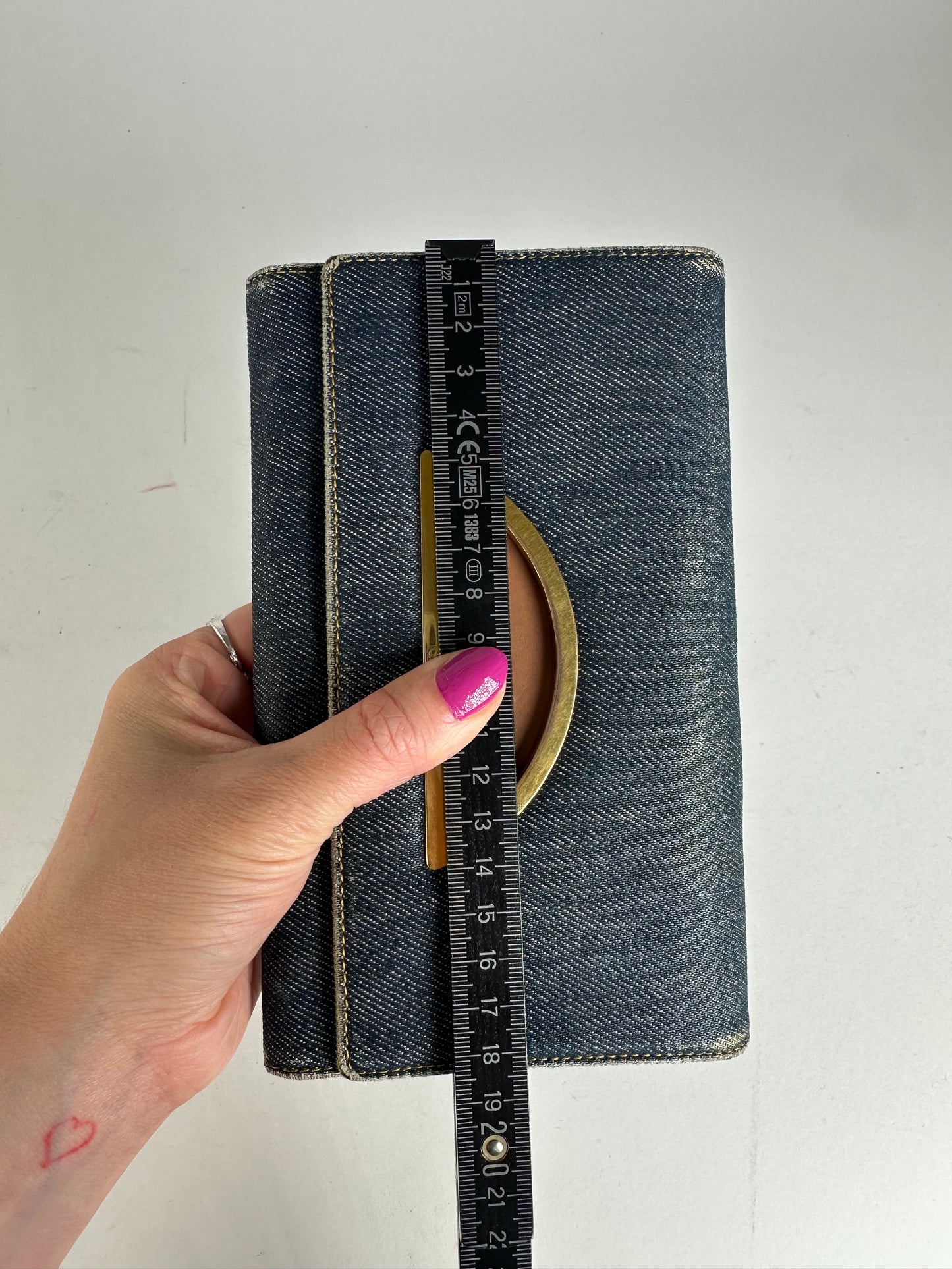 Vintage Dior Denim Flap Long Wallet Navy