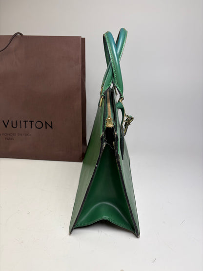 Vintage Louis Vuitton Epi Leather Briefcase Green Gold