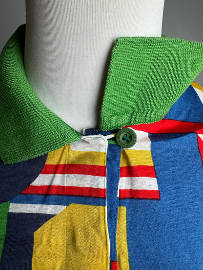 Vintage Dior Monsieur Sport Polo Shirt c. Late 1980s Multicolour L