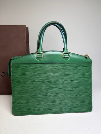 Vintage Louis Vuitton Epi Leather Briefcase Green Gold