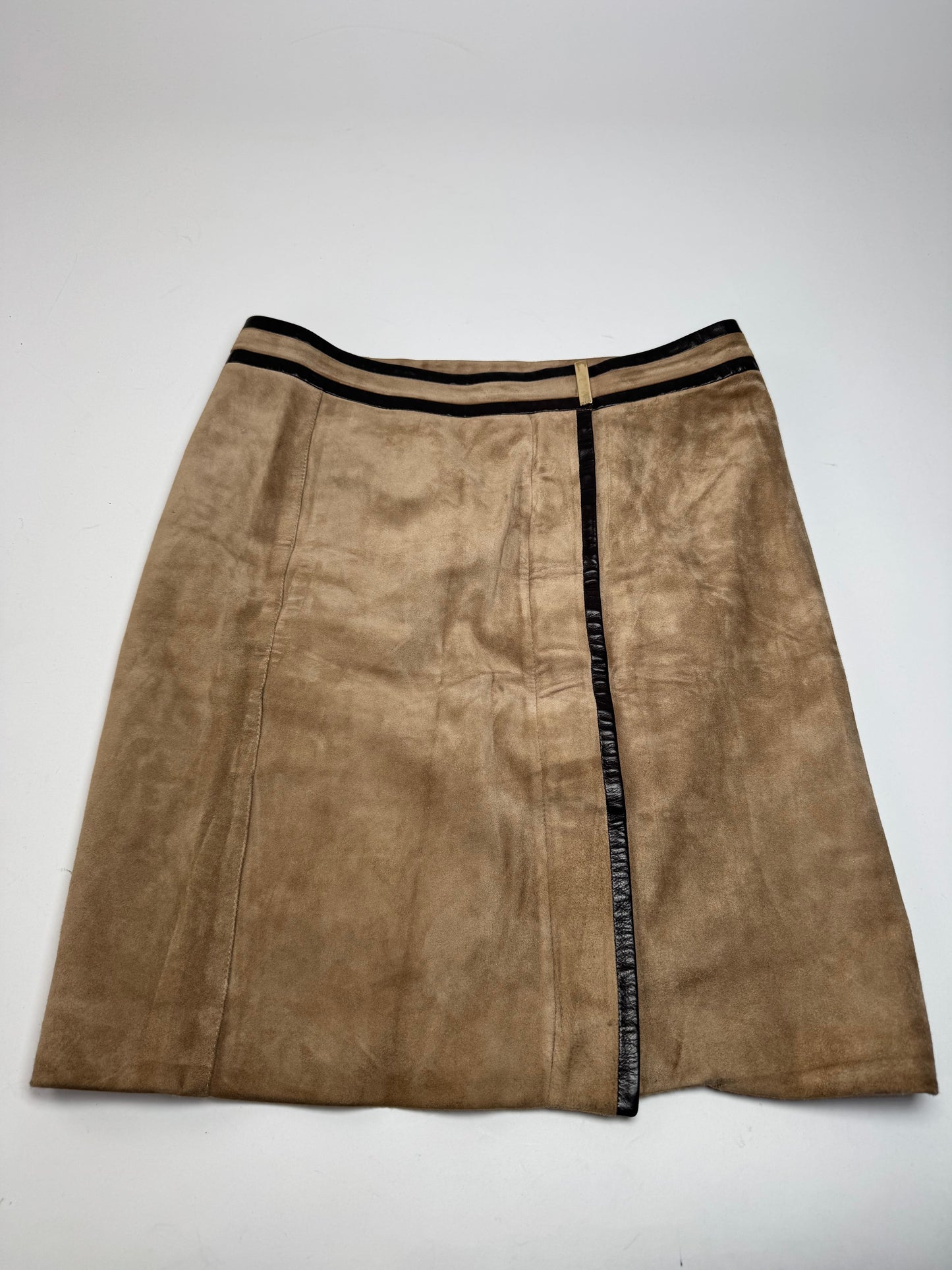 Vintage Gucci Suede Leather Skirt Brown 36/S