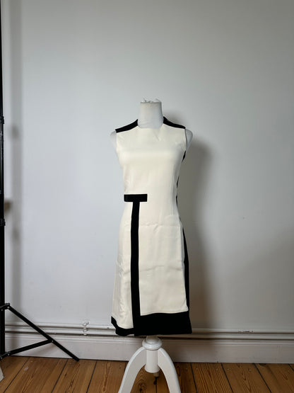 Vintage Balenciaga Structured Dress Cream Black XS