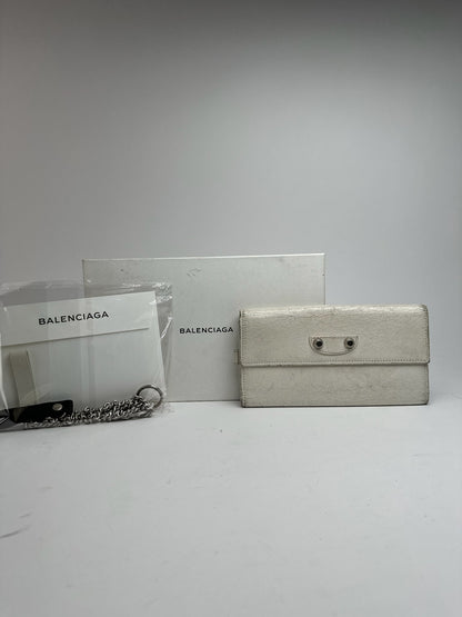 Vintage Balenciaga Mini Pochette bag leather white