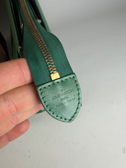 Vintage Louis Vuitton Epi Leather Briefcase Green Gold