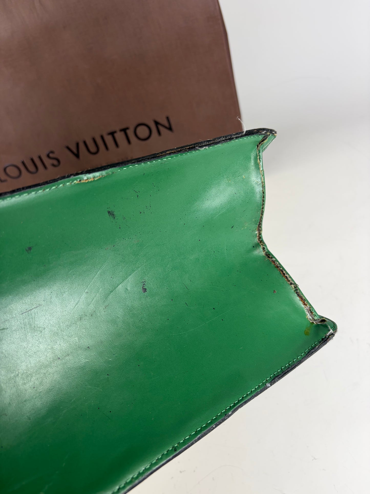 Vintage Louis Vuitton Epi Leather Briefcase Green Gold