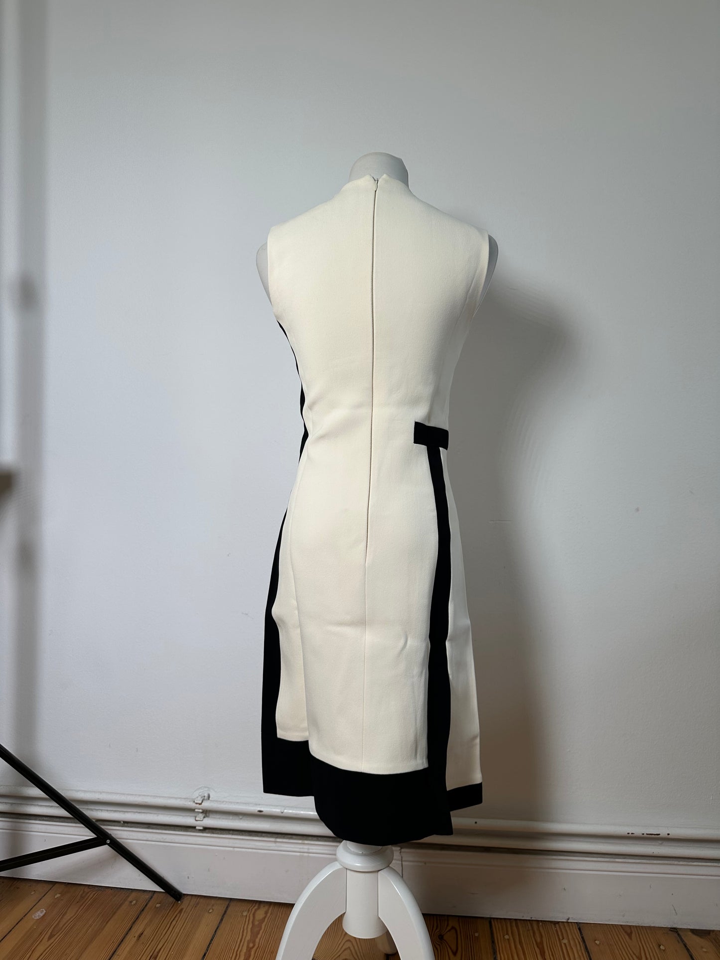 Vintage Balenciaga Structured Dress Cream Black XS