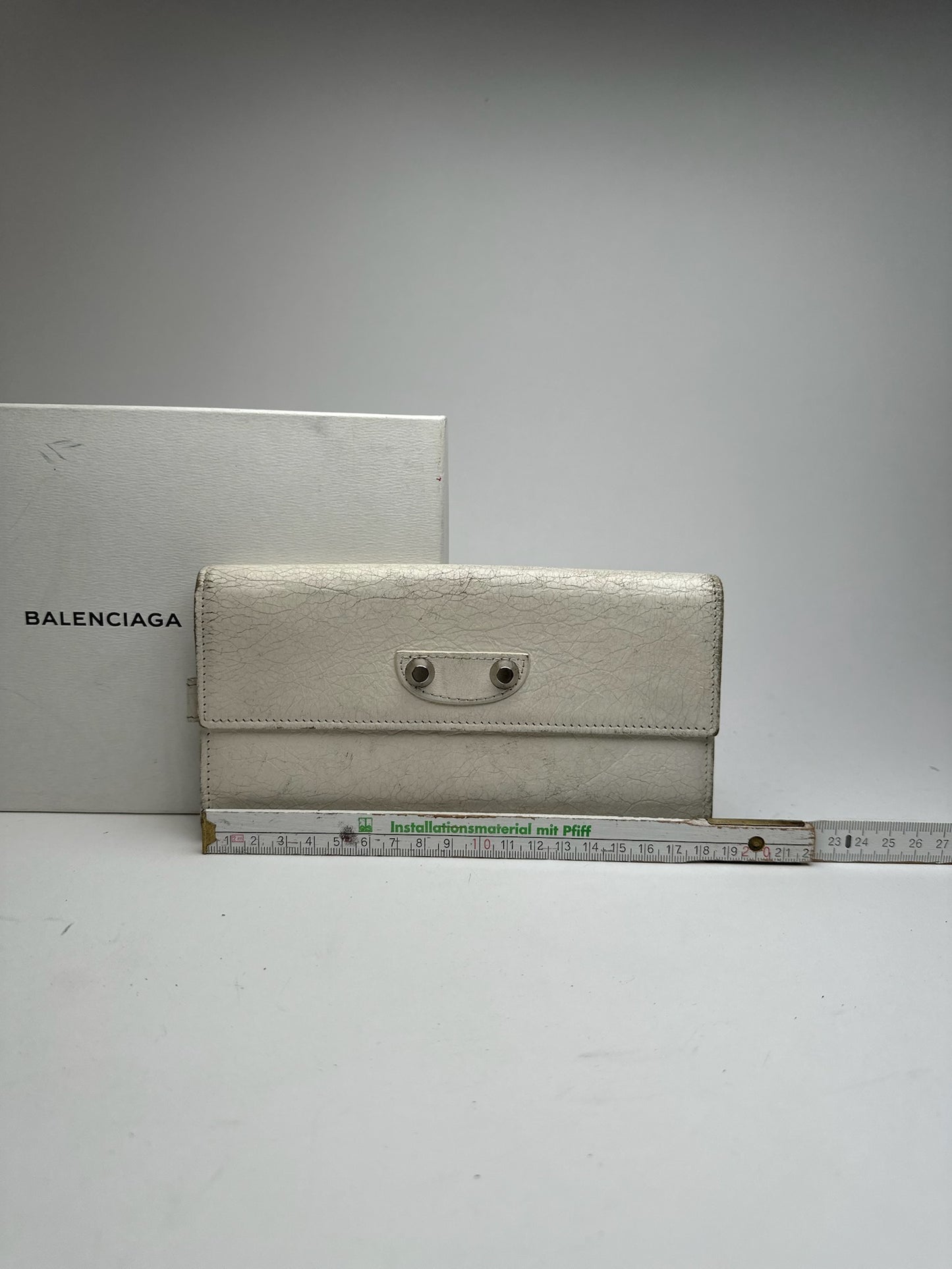 Vintage Balenciaga Mini Pochette bag leather white