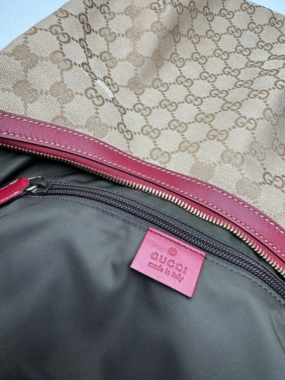 Vintage Gucci Croissant 2Way monogram bag beige purple