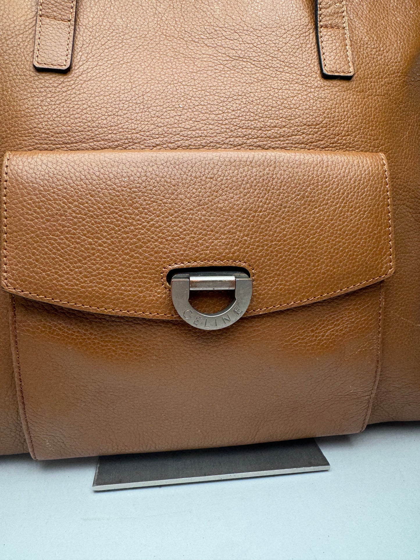 Sac à main vintage en cuir marron Céline Paris