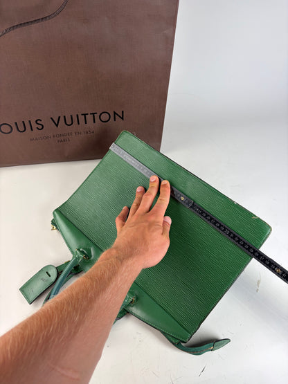 Vintage Louis Vuitton Epi Leather Briefcase Green Gold