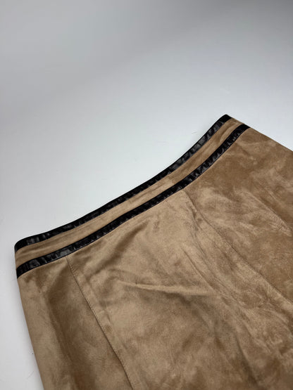 Vintage Gucci Suede Leather Skirt Brown 36/S