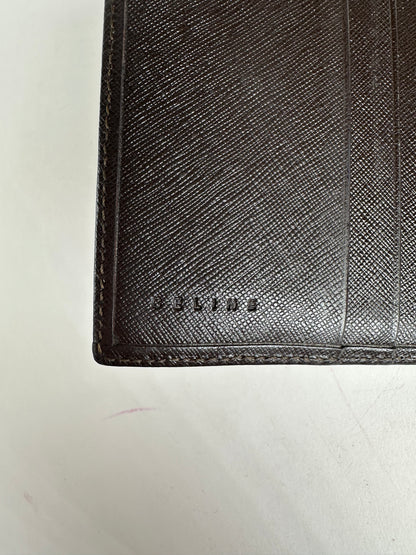 Vintage Celine Triomphe Monogram Coated Canvas Bifold Wallet Brown