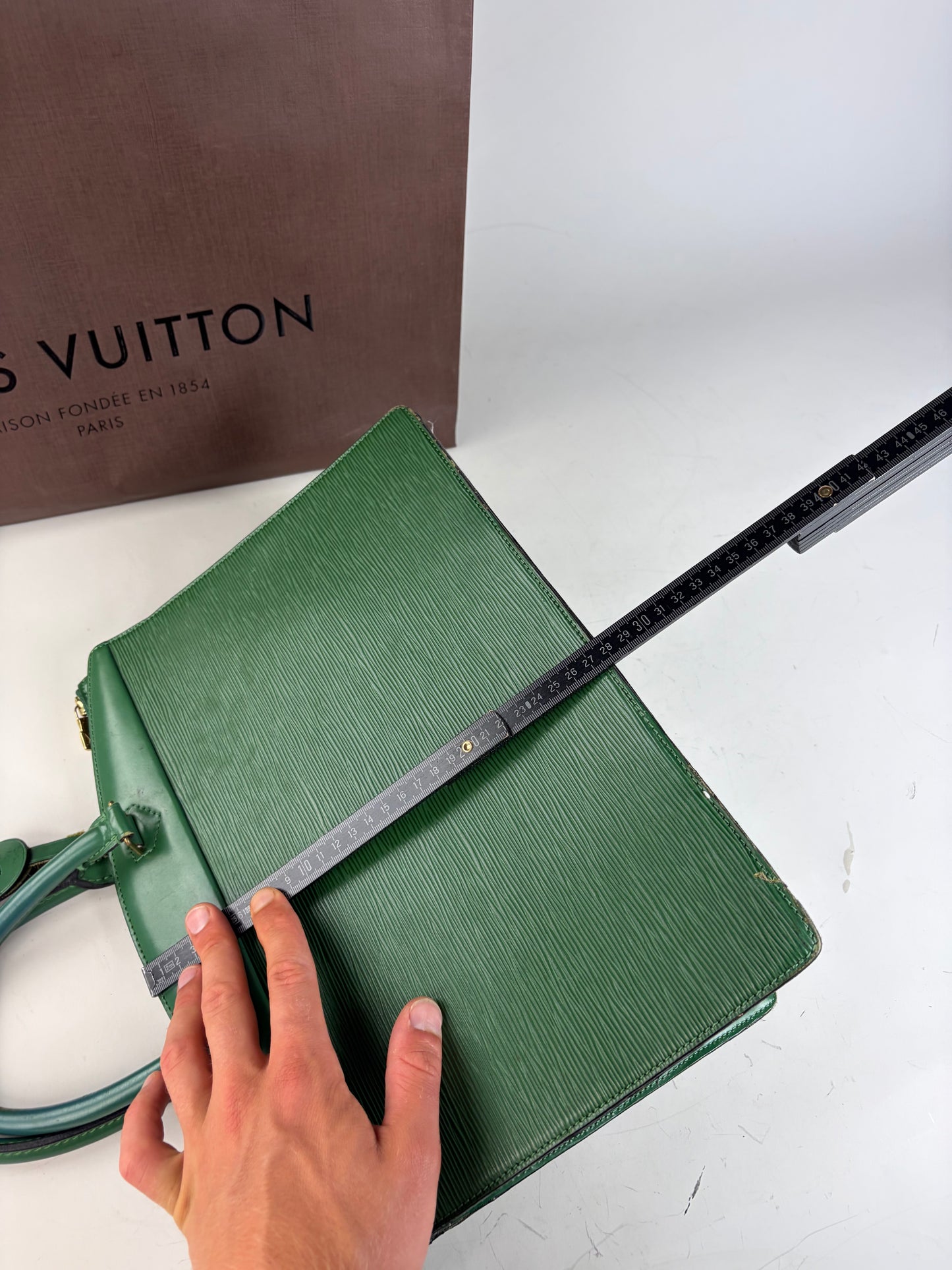 Vintage Louis Vuitton Epi Leather Briefcase Green Gold