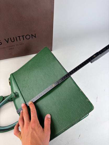 Vintage Louis Vuitton Epi Leather Briefcase Green Gold
