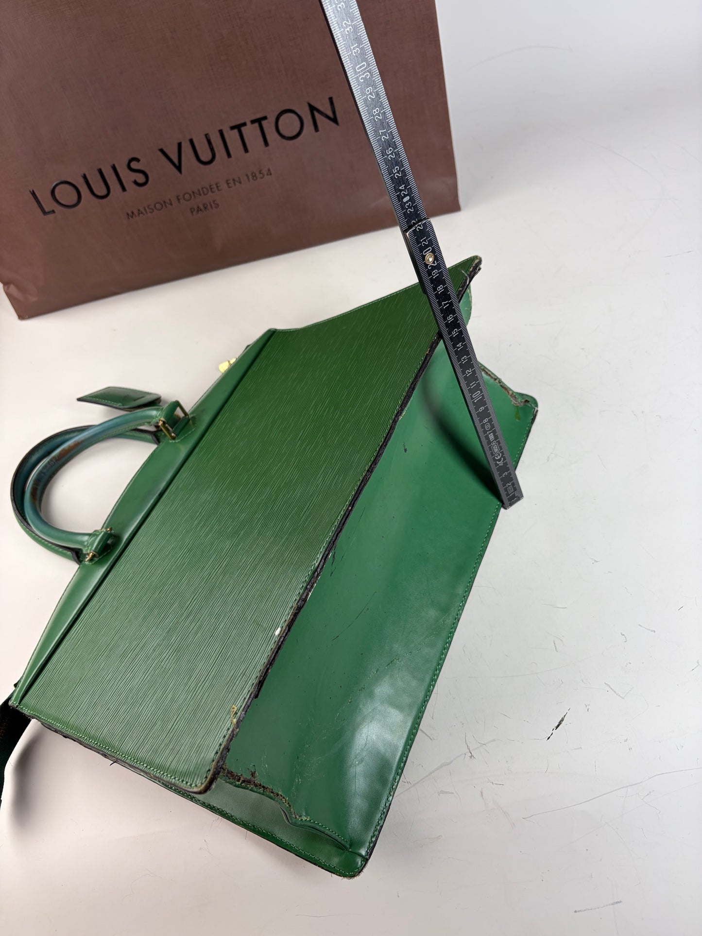 Vintage Louis Vuitton Epi Leather Briefcase Green Gold
