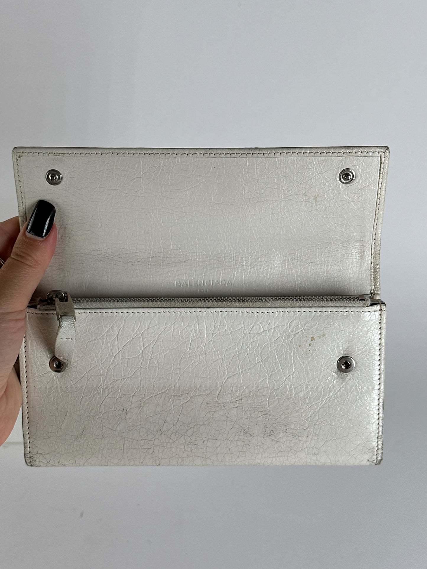 Vintage Balenciaga Mini Pochette bag leather white