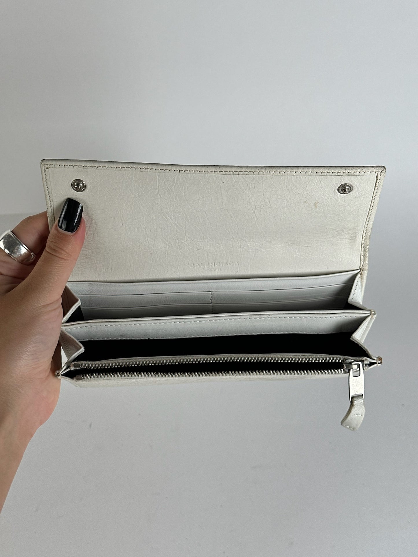 Vintage Balenciaga Mini Pochette bag leather white