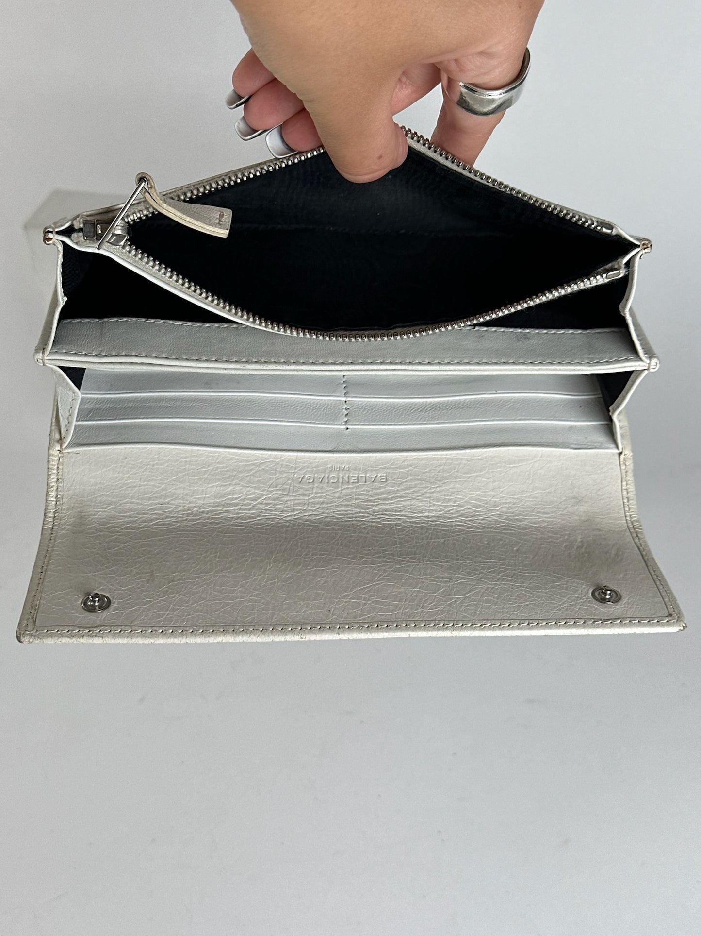 Vintage Balenciaga Mini Pochette bag leather white