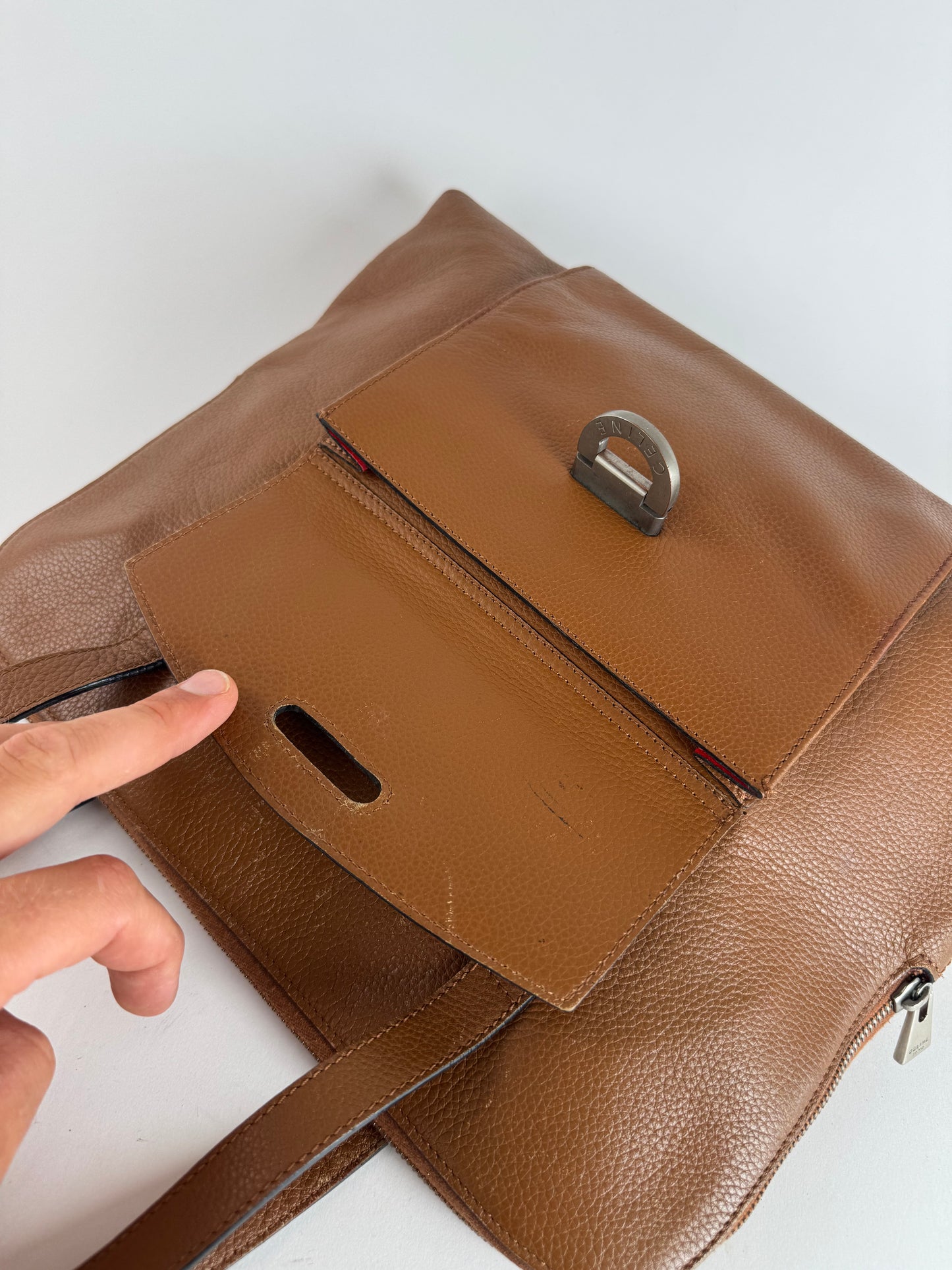 Sac à main vintage en cuir marron Céline Paris