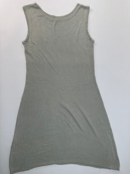 Vintage Burberrys Sleeveless Ribbed Knit Dress Late 1990s Grey S