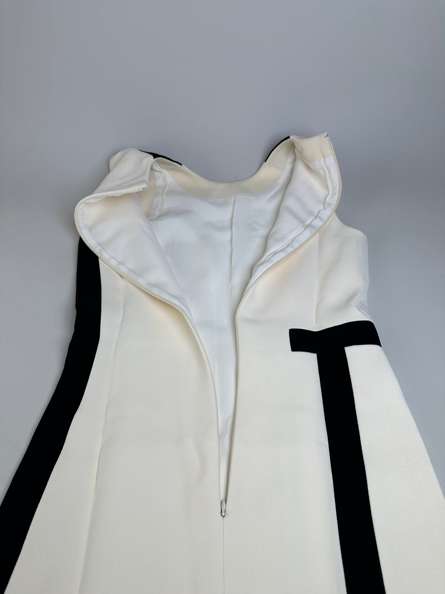 Vintage Balenciaga Structured Dress Cream Black XS