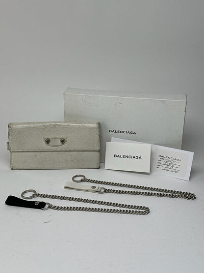 Vintage Balenciaga Mini Pochette bag leather white