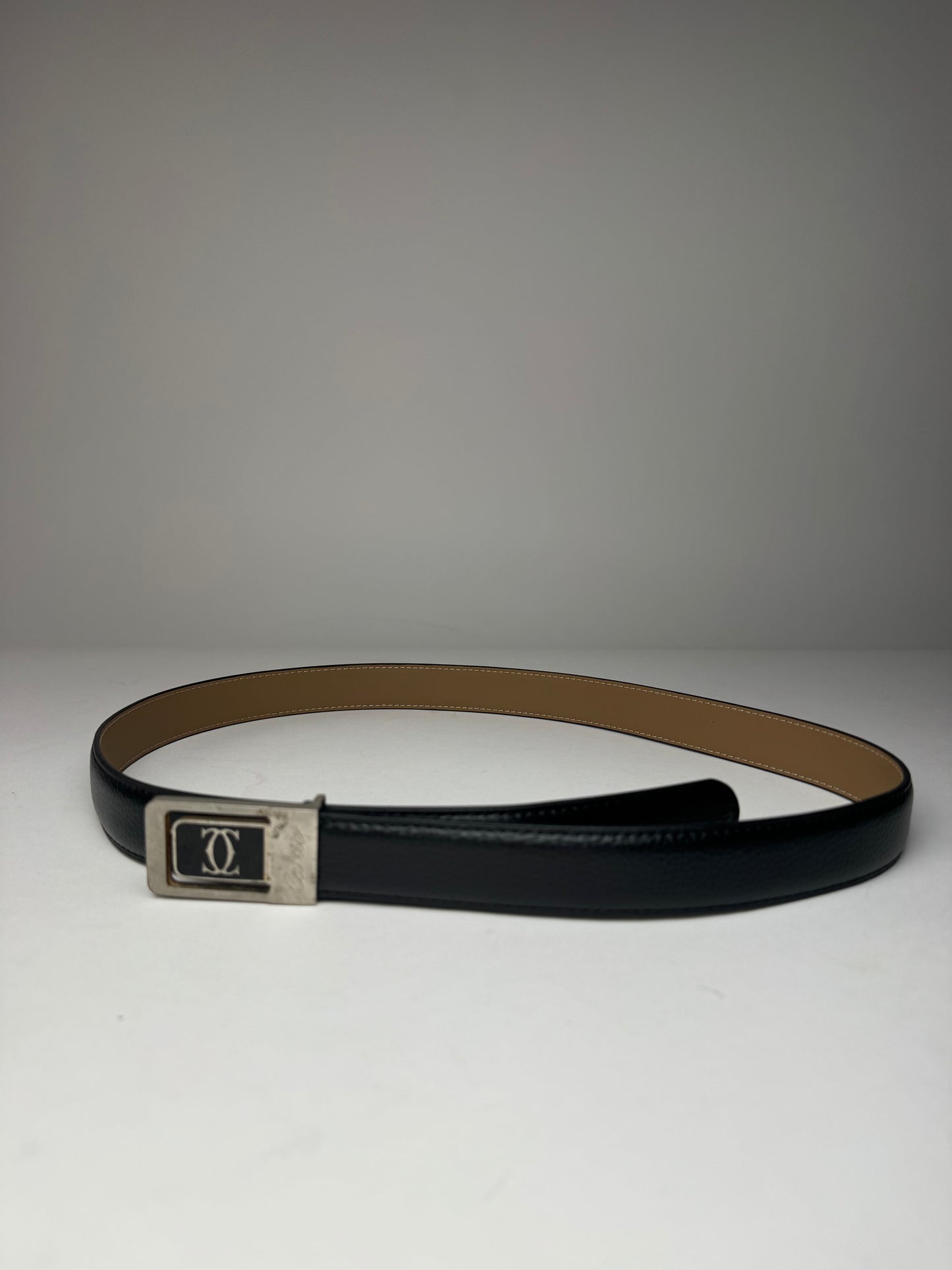 Vintage Cartier Leather Belt Black