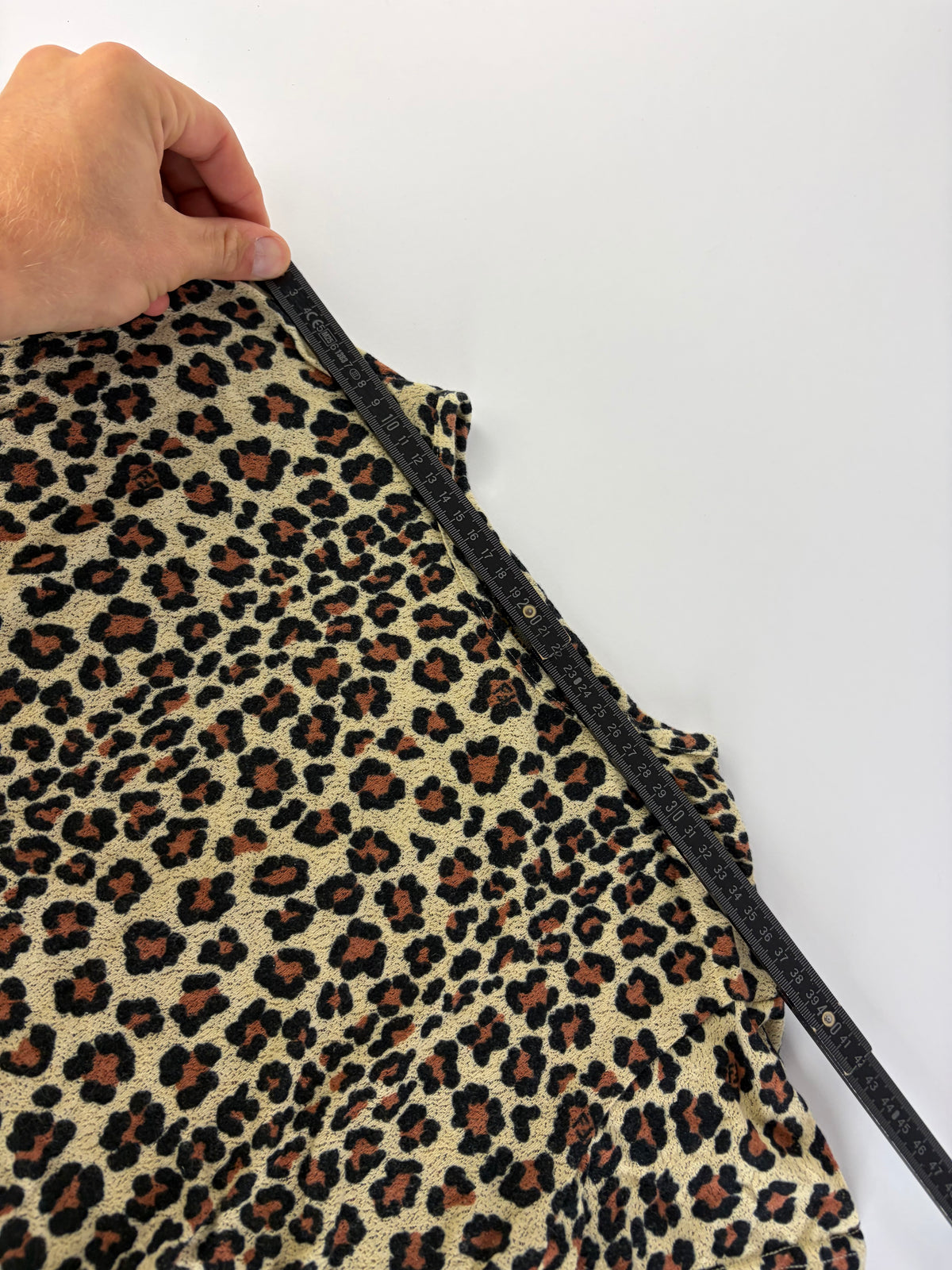 Vintage Fendi Leopard Print Cotton T-Shirt Beige Black XL