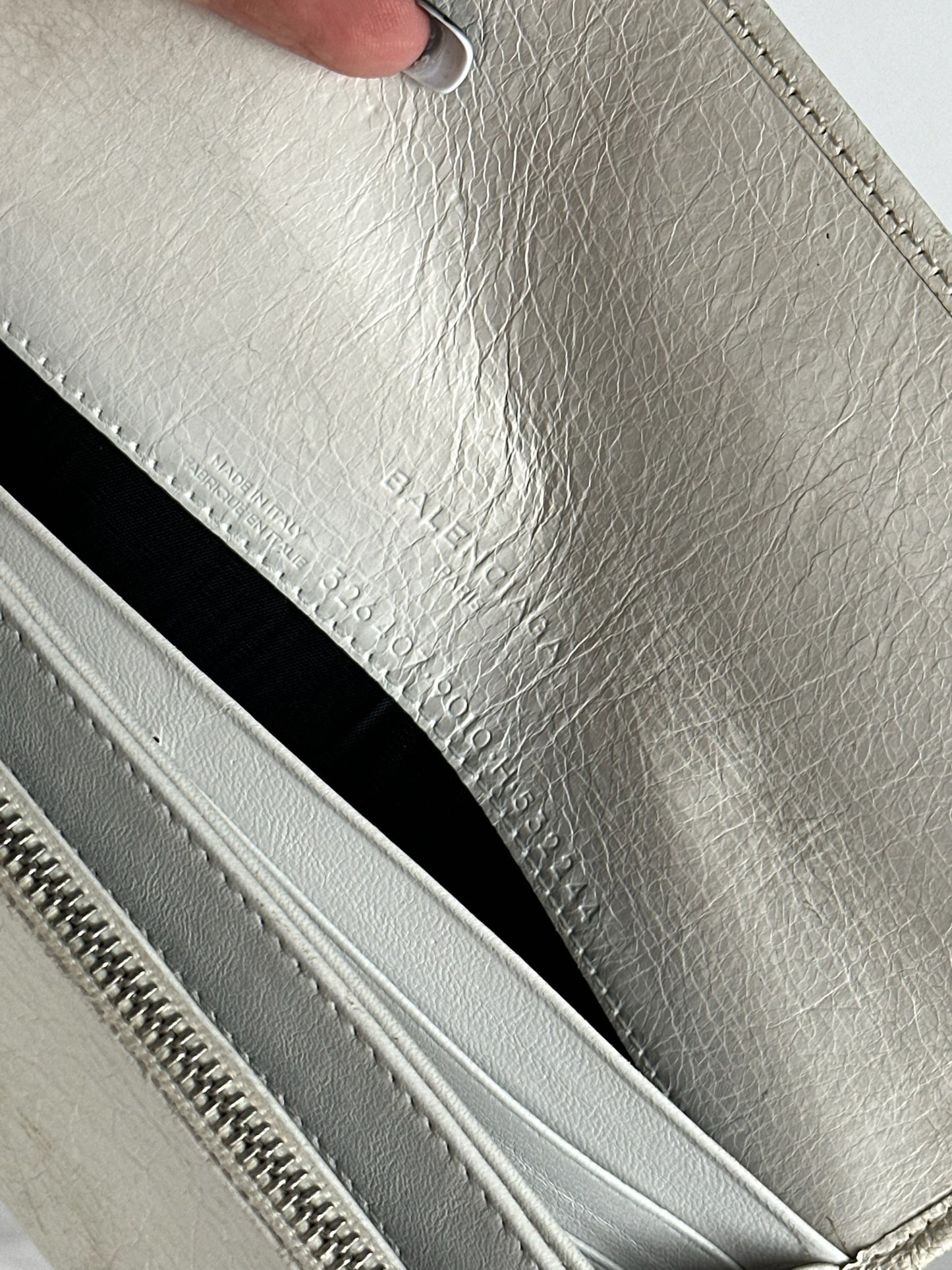 Vintage Balenciaga Mini Pochette bag leather white